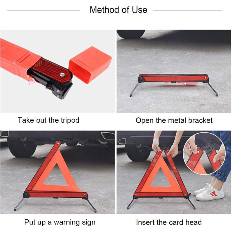 Car Warning Triangle Reflective Emergency Breakdown & High Visibility Vest