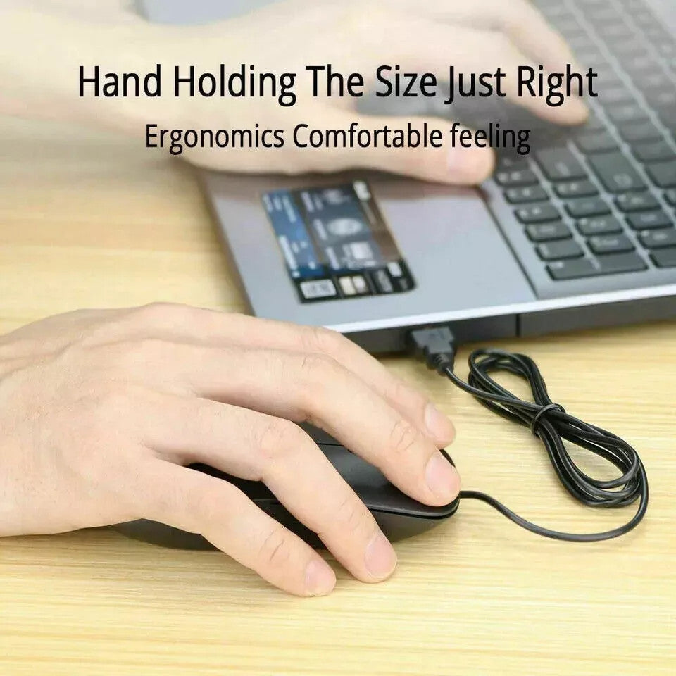 Ultra-Slim Optical Wired Scroll Wheel Mouse Mice For PC Laptop Notebook Desktop