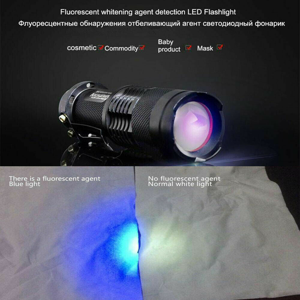 UV Ultra Violet Flashlight Handheld Blacklight Small Flashlight 395nm Mini Light Inspection Lamp Pen Torch Detector For Dog Pet Urine Stains, Bed Bugs And Scorpions