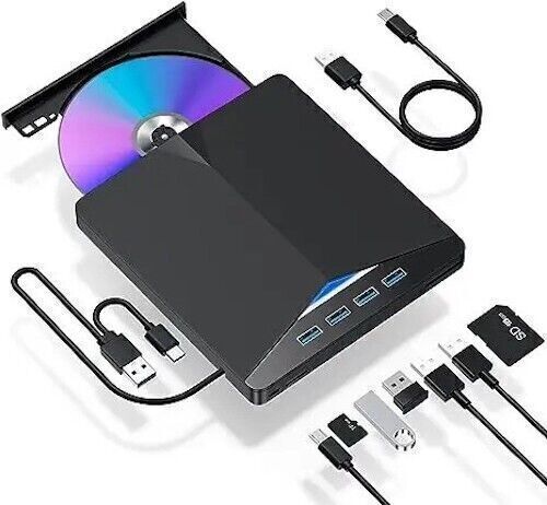 7in1 External USB 3.0 DVD CD RW Writer Drive Burner Reader Player For Laptop PC