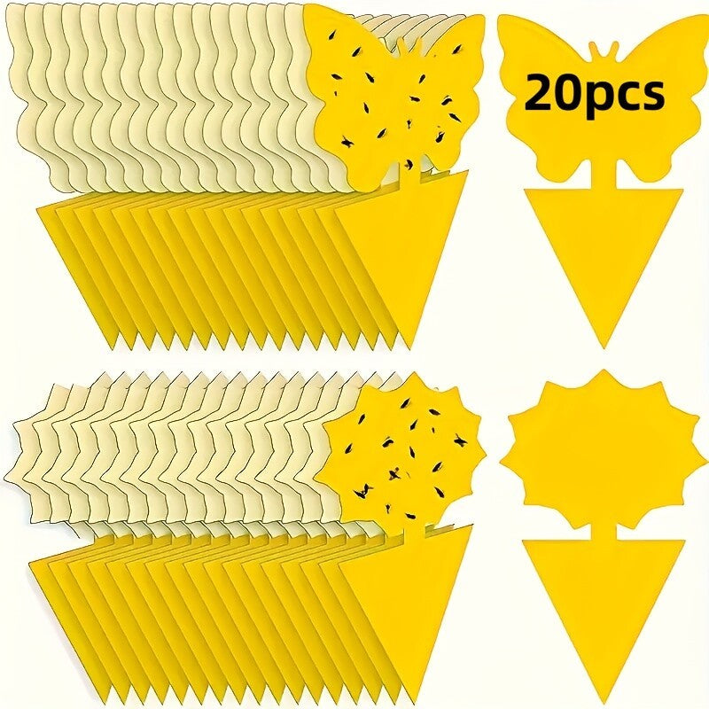 20pcs Fruit Fly Traps Insects Bugs Catcher Sticky Waterproof Fungus Gnat Killer