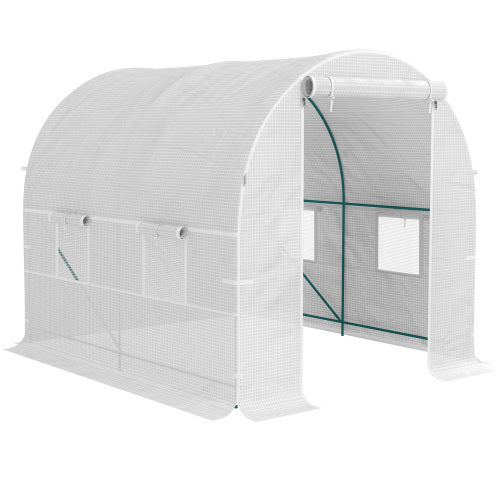 Outsunny 245 X 200cm Polytunnel Greenhouse - White