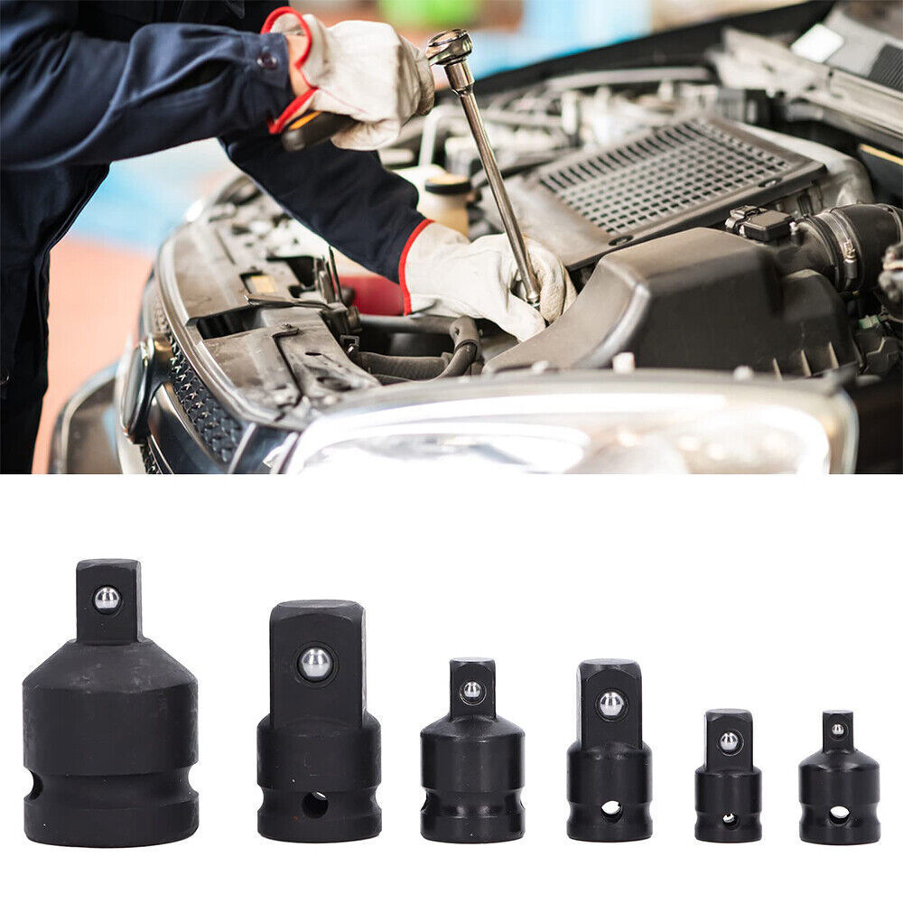 6 X Impact Socket Adapter And Reducer Set Female To Male 1-4 3-8 1-2 3-4