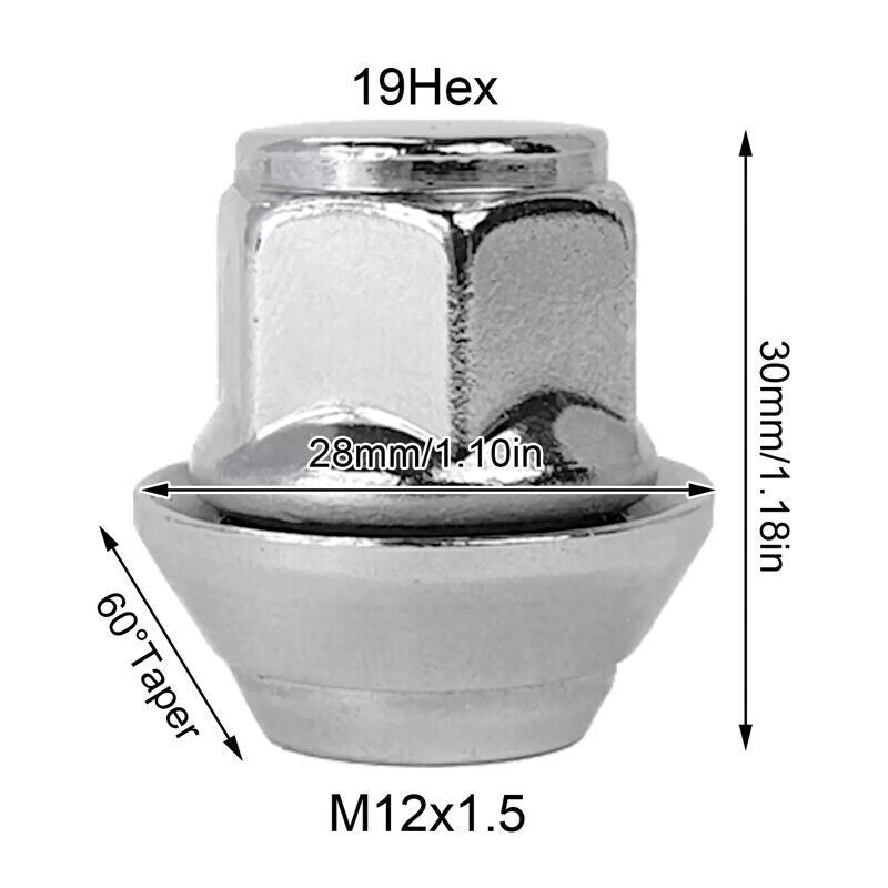 20Pcs For Ford Focus MK2 MK3 ST Car Alloy Wheel Nuts M12X1.5 19MM Bolt Lug Studs