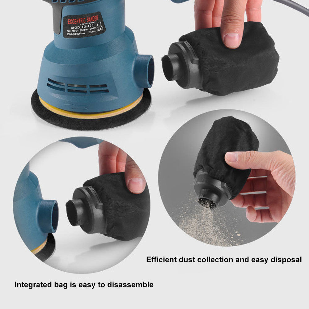 300W ELECTRIC RANDOM ORBITAL SANDER 6 SPEEDS ROTARY PALM CIRCULAR DISC 20x 125mm