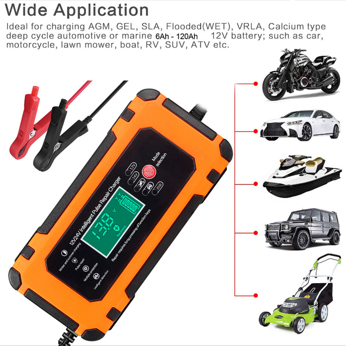 8A Smart Car Battery Fast Charger 12V Charger Automatic Pulse Repair AGM-GEL UK