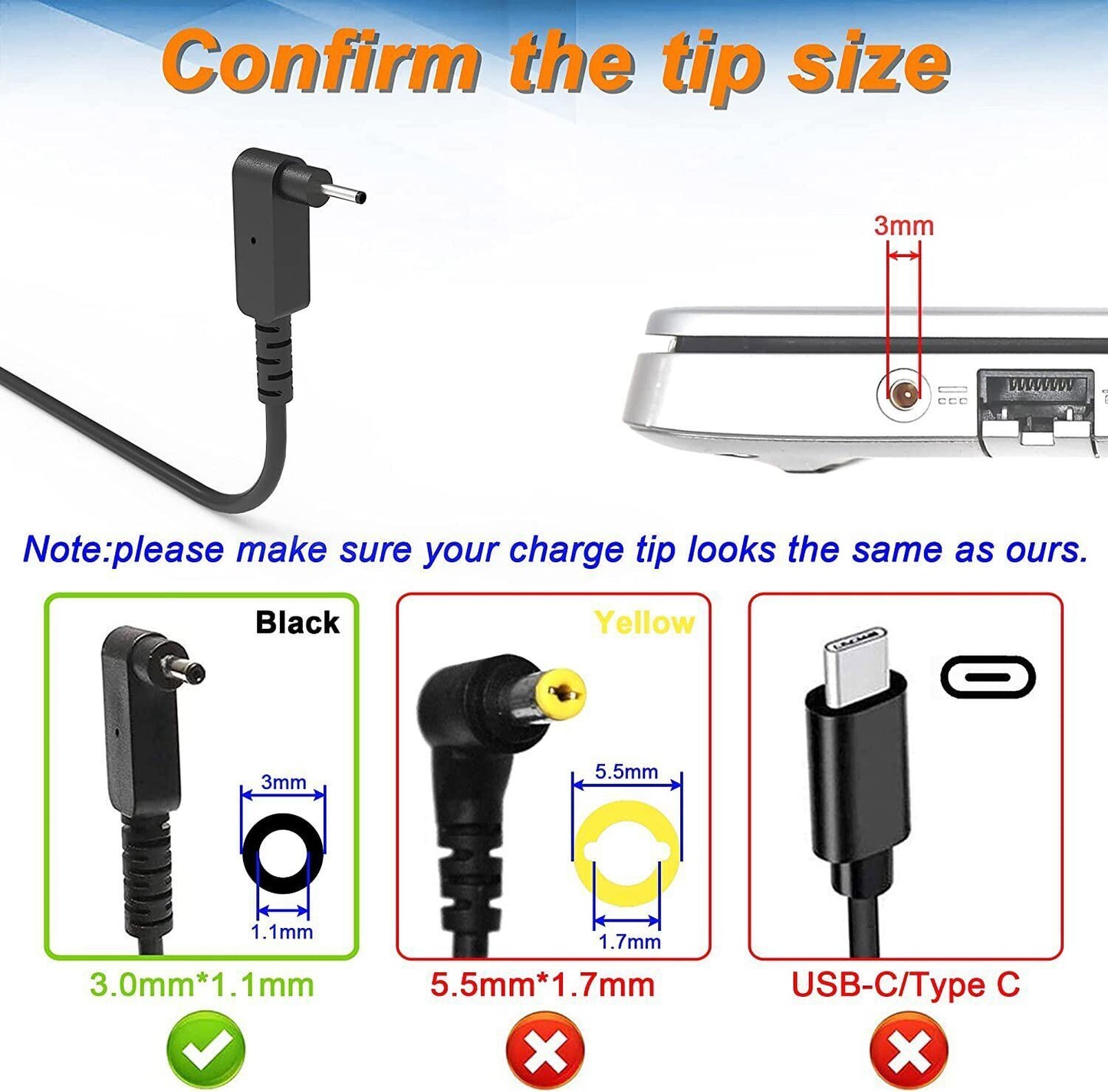 For Aspire 3 A315-58 A315-22 A315-34 N20C5 45W Laptop Power Adapter Charger