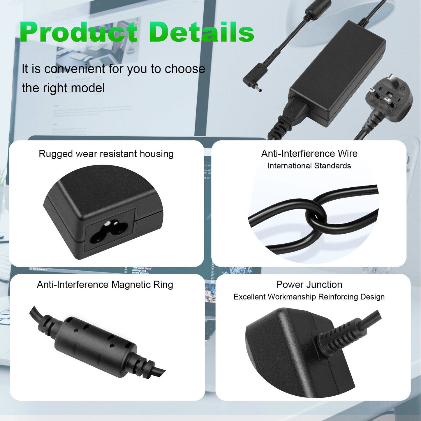 For Aspire 3 A315-58 A315-22 A315-34 N20C5 45W Laptop Power Adapter Charger
