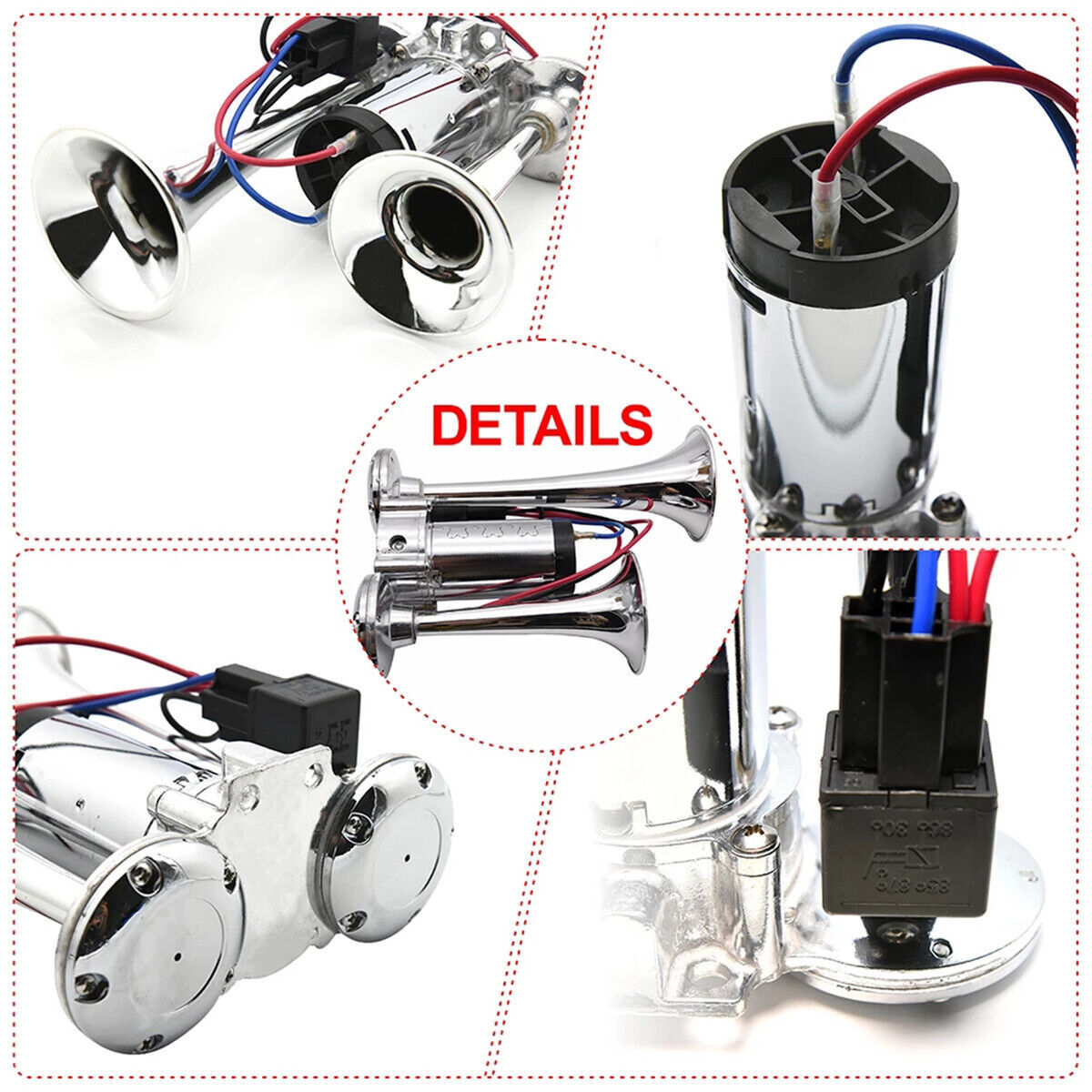 600DB Super Loud Train Air Horn Kit 12V Truck Car Dual Trumpet W Air Compressor