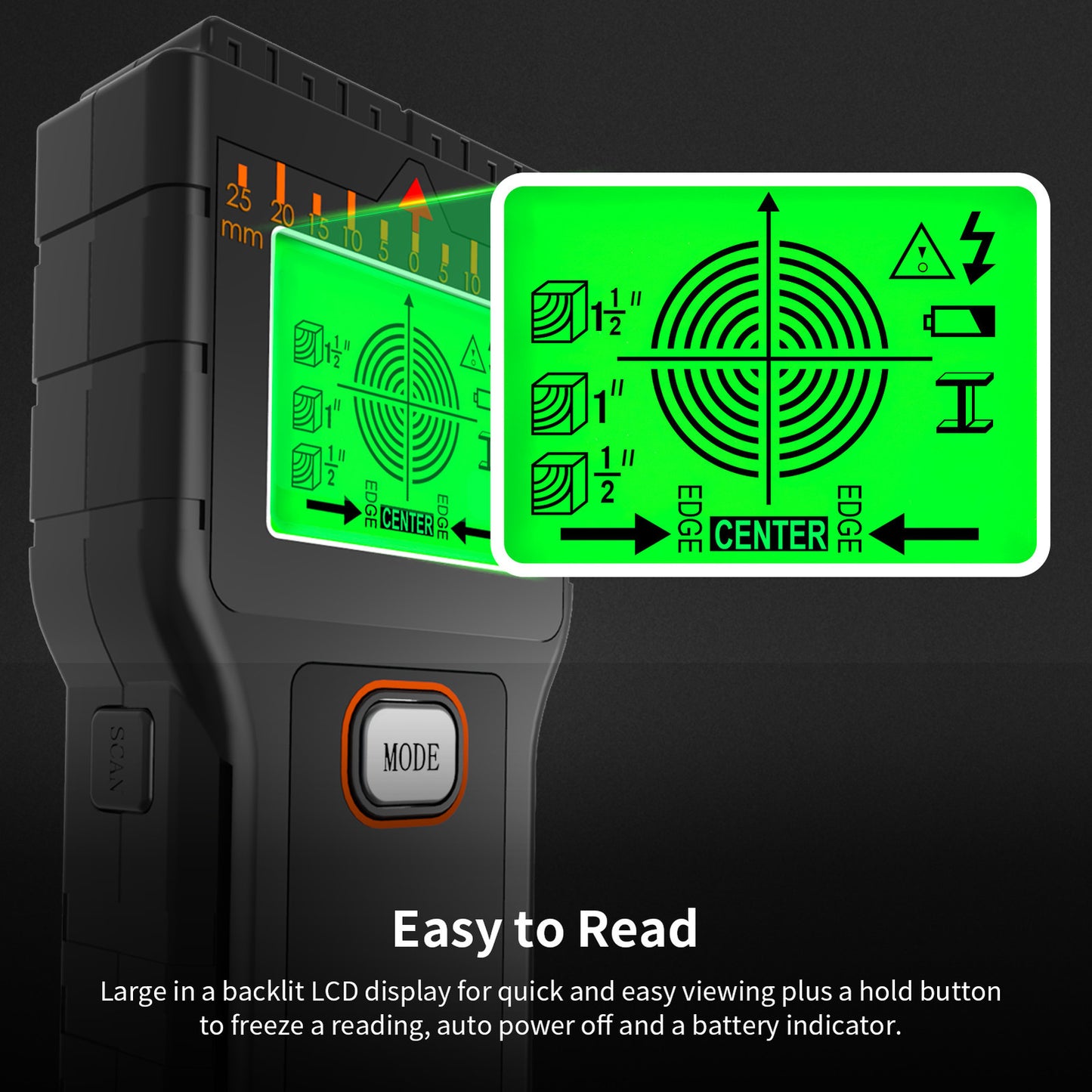 5 In 1 Electric Detector Wall Wood Metal Sensor Wire Stud Finder Cable Scanner