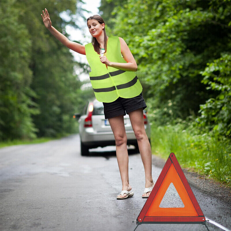 Car Warning Triangle Reflective Emergency Breakdown & High Visibility Vest