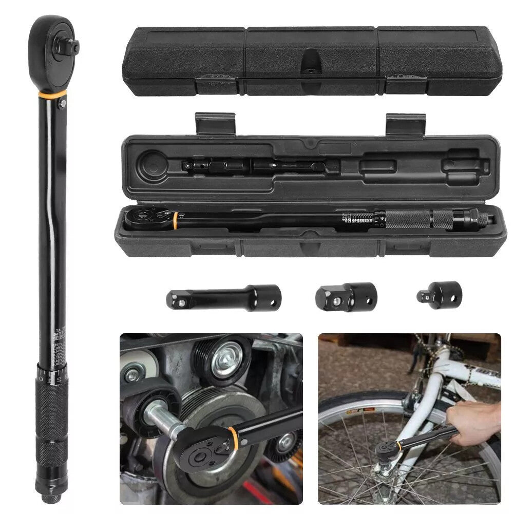 Square Drive Torque Wrench Ratchet 13.6-108.5Nm 10-80Ft-Lb 3 In 1