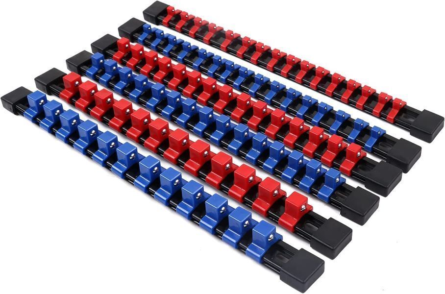 6PCS Socket Rail Storage Holder Organizer Tray Set 1 2 3 8 1 4 Wall Mount ABS