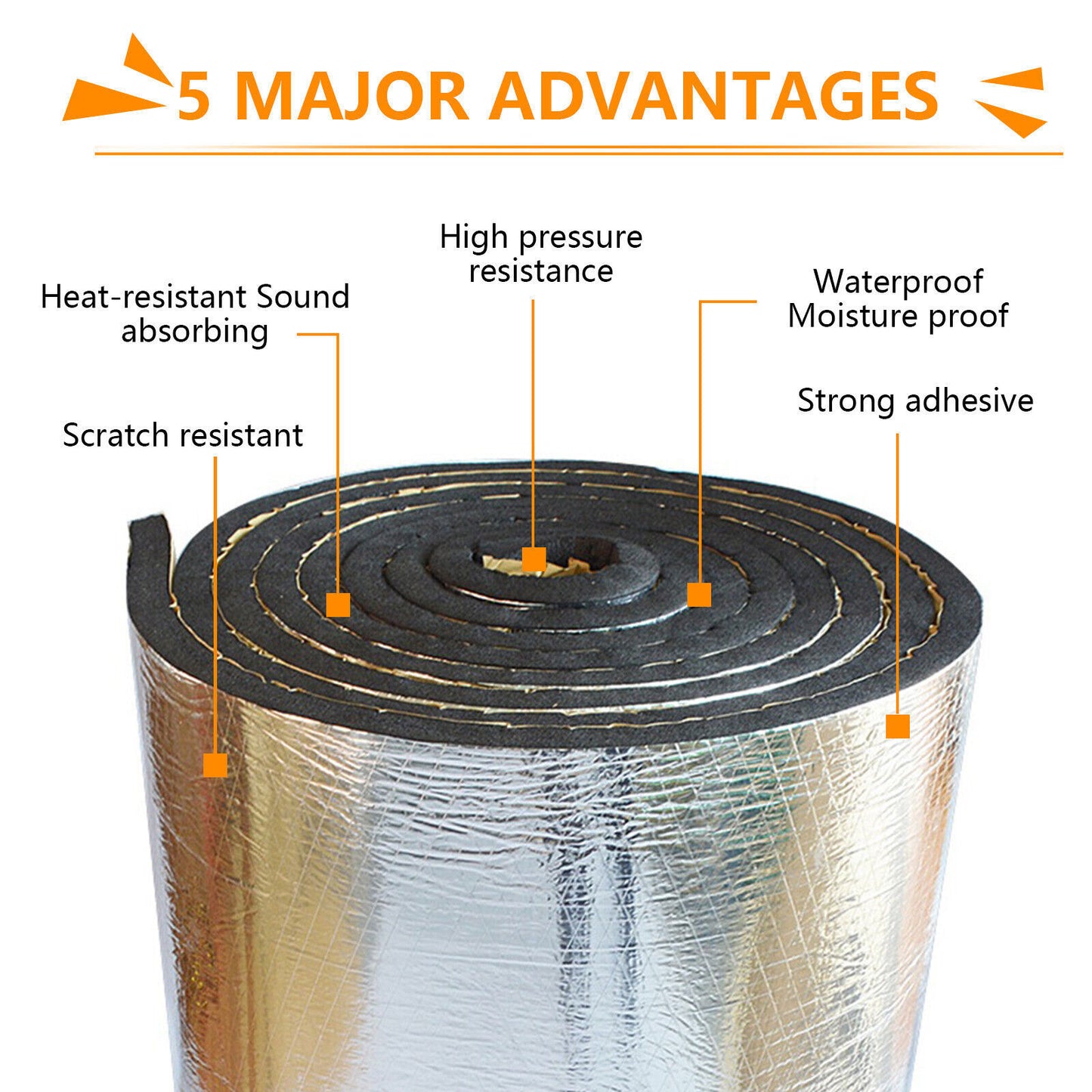 10M 10mm Sound Deadening Roll Car Van Heat Insulation Thick Closed Cell Foam Mat