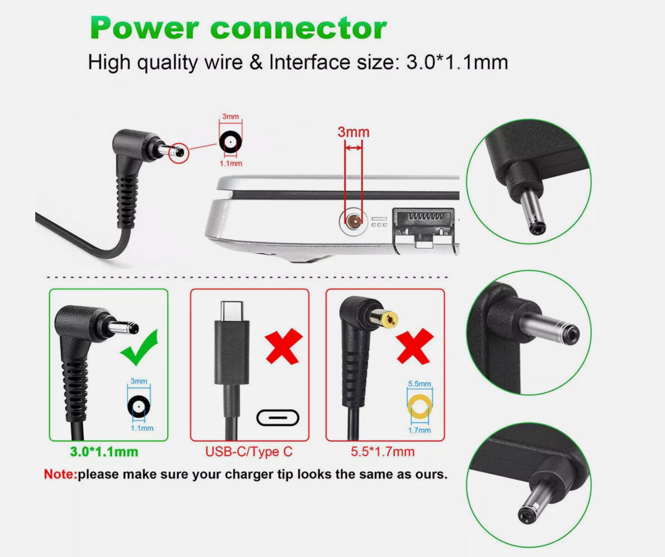 For Aspire 3 A315-58 A315-22 A315-34 N20C5 45W Laptop Power Adapter Charger