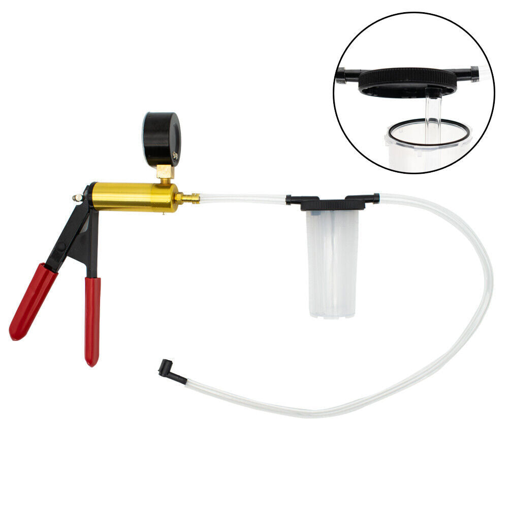 HAND VACUUM HELD BRAKE BLEEDER TESTER SET BLEED CAR MOTORBIKE BLEEDING KIT