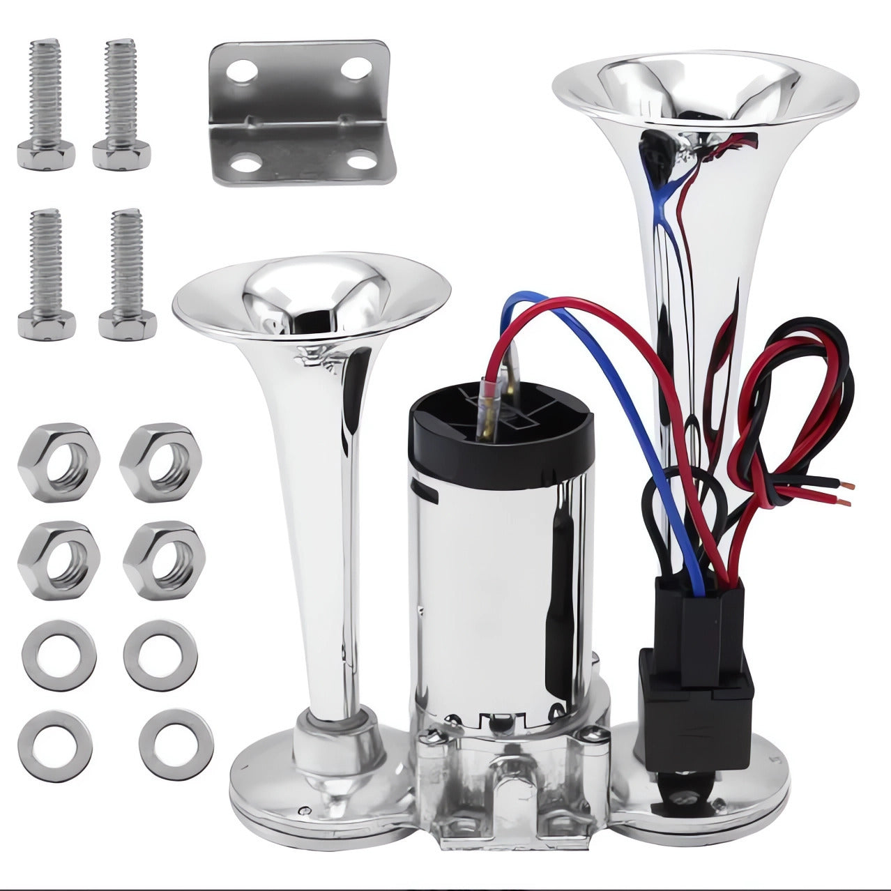600DB Super Loud Train Air Horn Kit 12V Truck Car Dual Trumpet W Air Compressor
