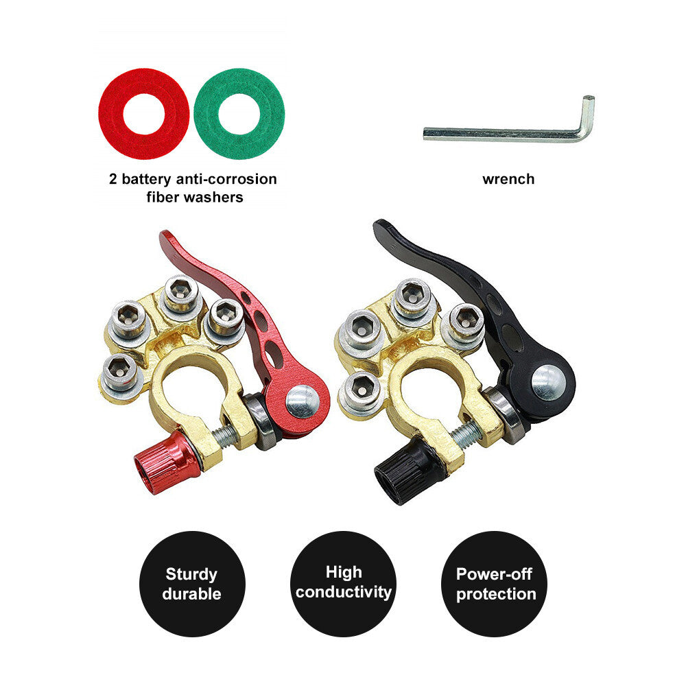 2PCS Battery Terminals Connectors Clamps Quick Release For Caravan Car Van 12V