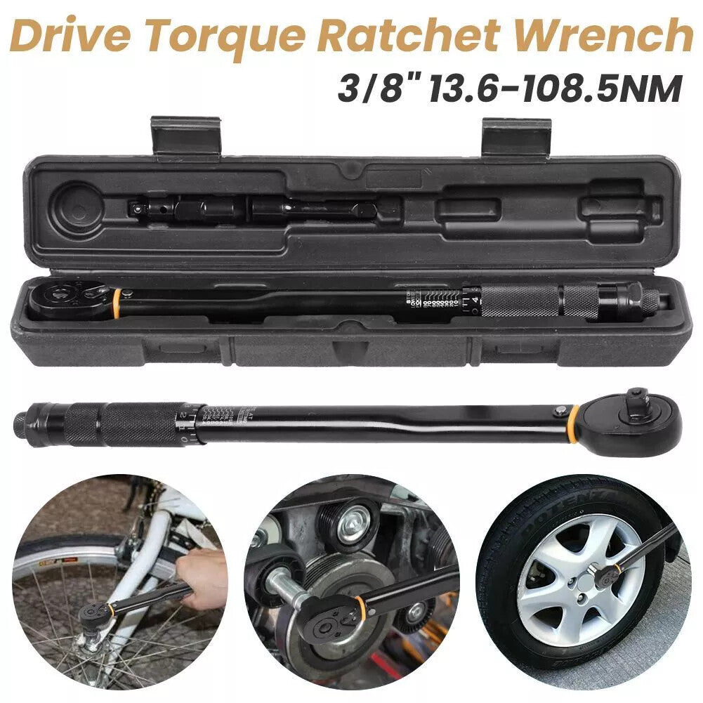 Square Drive Torque Wrench Ratchet 13.6-108.5Nm 10-80Ft-Lb 3 In 1