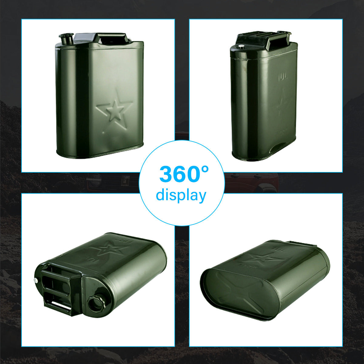 20L Metal Jerry Can Green Car Storage Fuel Petrol Container & Flexi Spout