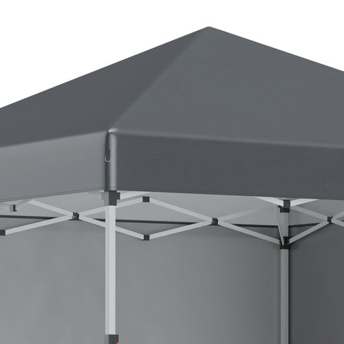 Outsunny 3 X 3 M Pop Up Gazebo, UPF 30 With 2 Sidewalls, Leg Weight Bags And Wheeled Bag, Height Adjustable Party Tent Event Shelter For Garden, Patio, Dark Grey