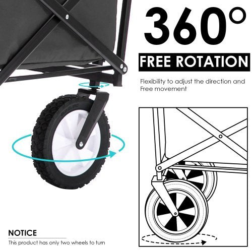 Garden Cart Foldable Pull Wagon Hand Cart Garden Transport Cart Collapsible Portable Folding Cart