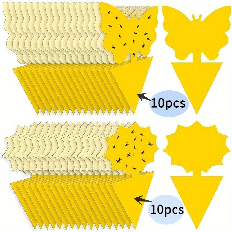 20pcs Fruit Fly Traps Insects Bugs Catcher Sticky Waterproof Fungus Gnat Killer