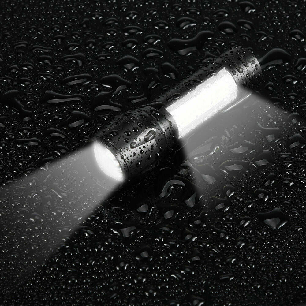 Mini Flashlight LED COB Torch Rechargeable High Lumens Zoomable Adjustable Focus Camping Light 3 Modes For Outdoor Waterproof