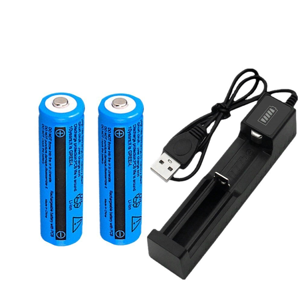 Li-ion Battery&Charger 3000mAh 3.7V Rechargeable Batteries USB Charger For Torch Flashlight