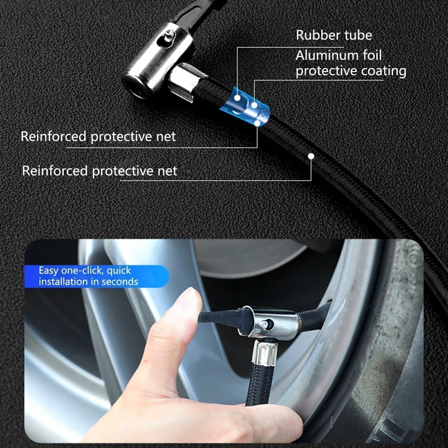 Air Compressor 12V Heavy Duty Portable Electric Car Tyre Inflator 150PSI UK