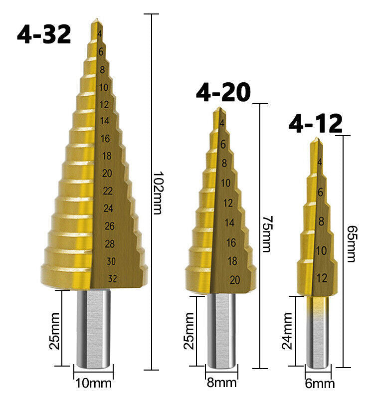 Step Drill Set Cone Drill Cone Drill Metal