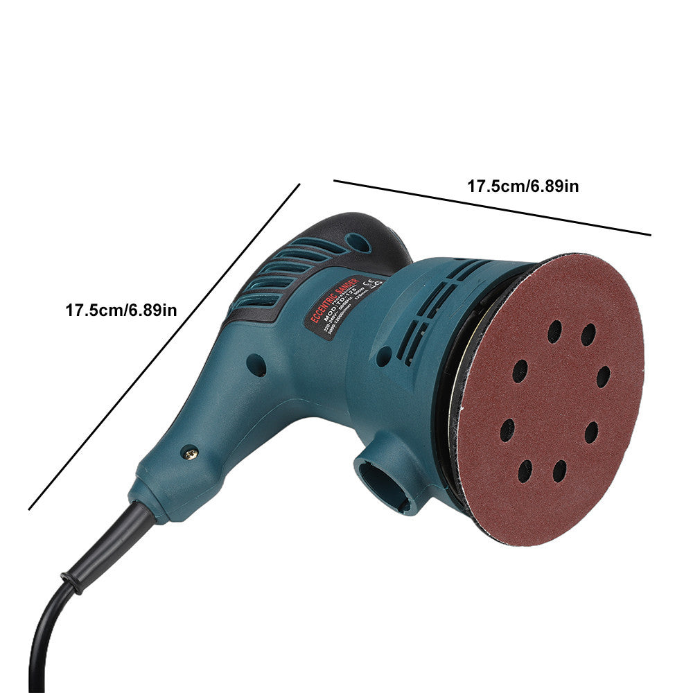 300W ELECTRIC RANDOM ORBITAL SANDER 6 SPEEDS ROTARY PALM CIRCULAR DISC 20x 125mm