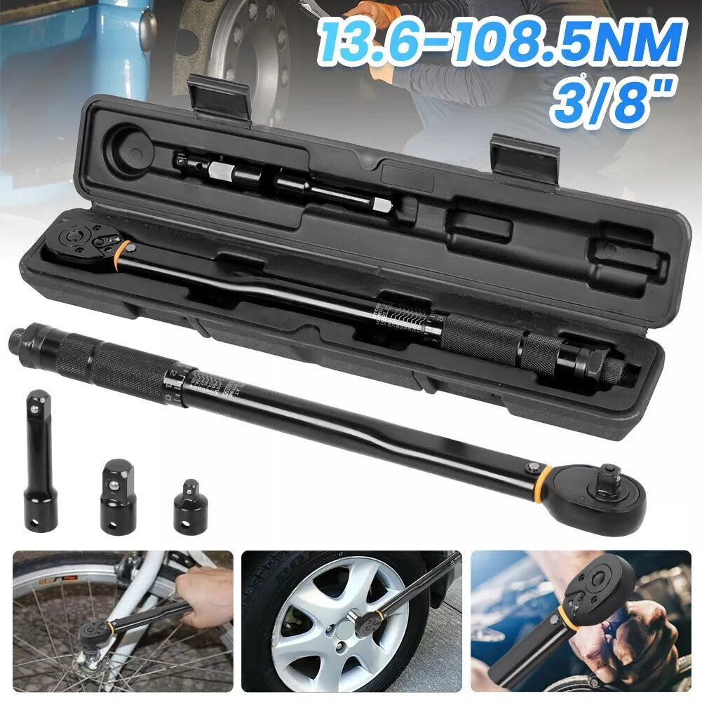 Square Drive Torque Wrench Ratchet 13.6-108.5Nm 10-80Ft-Lb 3 In 1
