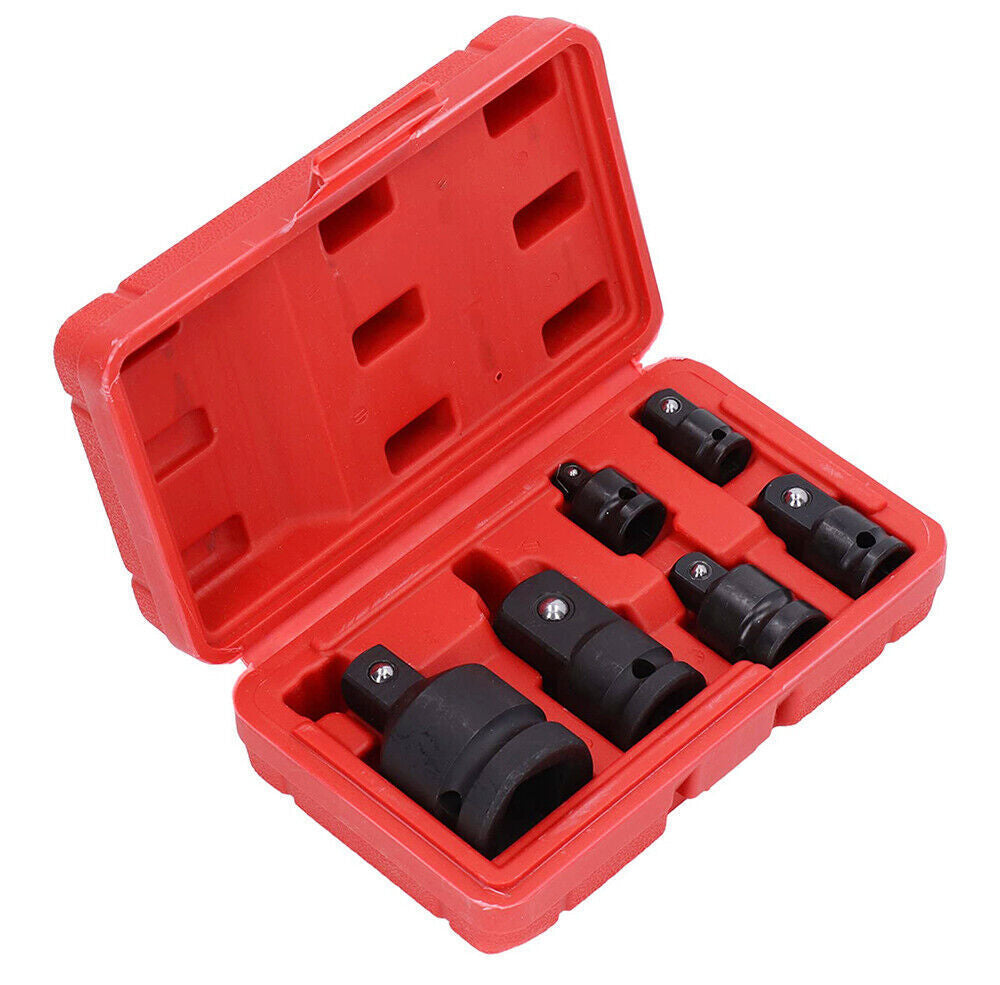 6 X Impact Socket Adapter And Reducer Set Female To Male 1-4 3-8 1-2 3-4
