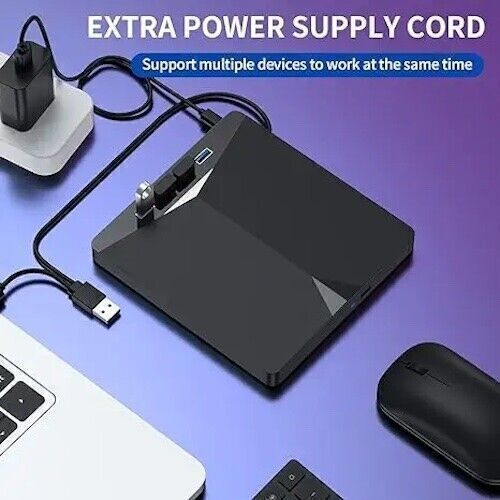 7in1 External USB 3.0 DVD CD RW Writer Drive Burner Reader Player For Laptop PC
