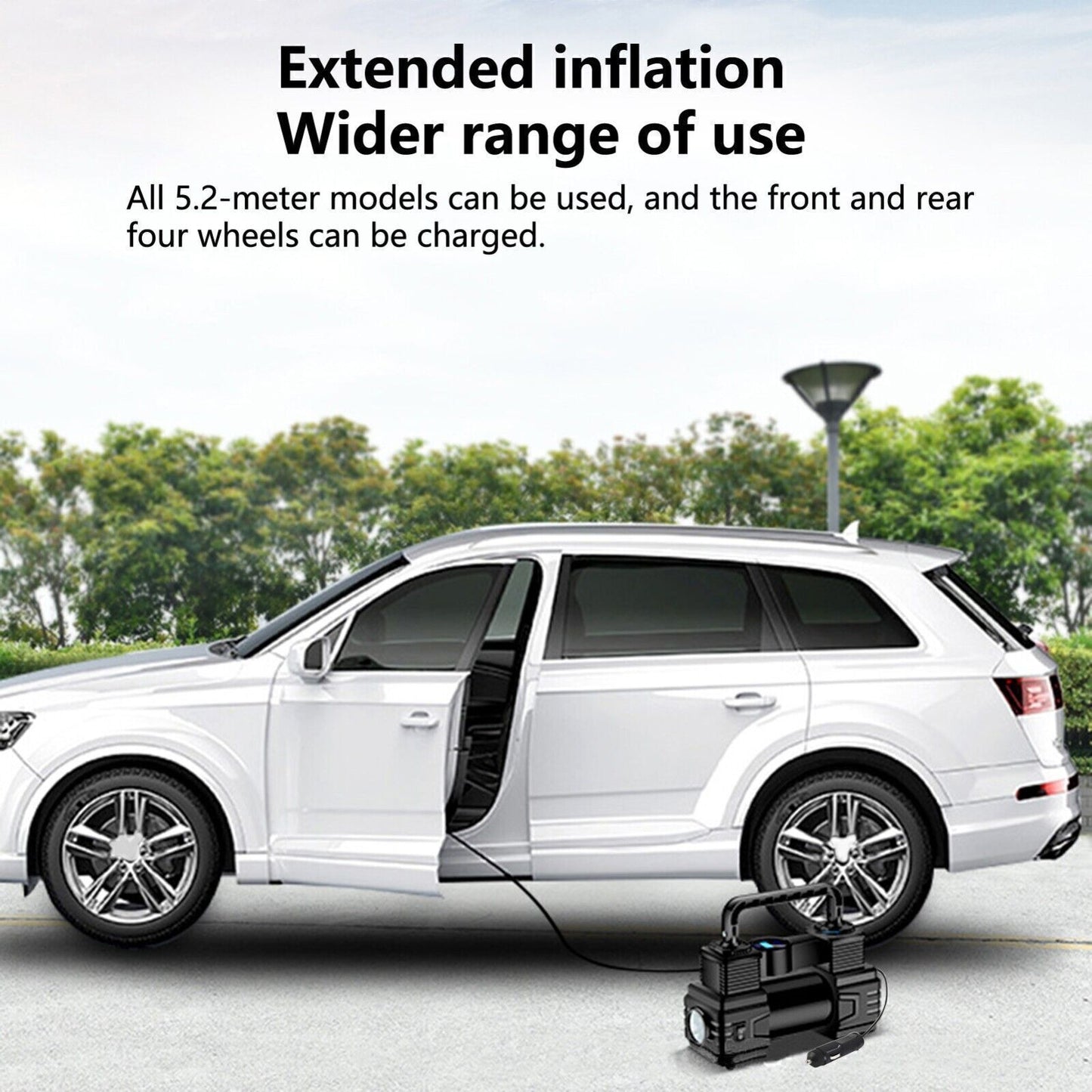 Air Compressor 12V Heavy Duty Portable Electric Car Tyre Inflator 150PSI UK
