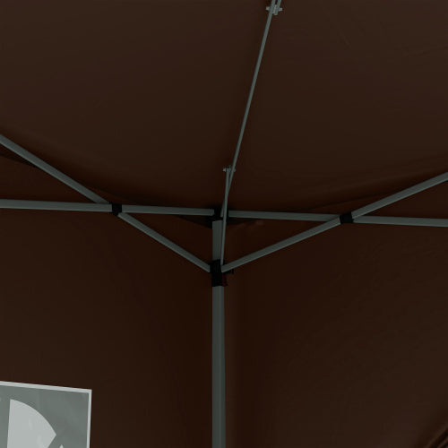 Outsunny 3 X 3 M Pop Up Gazebo, Wedding Party Canopy Tent Marquee With Carry Bag And Windows, Coffee