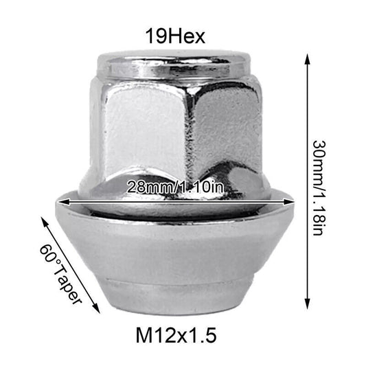 20Pcs For Ford Focus MK2 MK3 ST Car Alloy Wheel Nuts M12X1.5 19MM Bolt Lug Studs