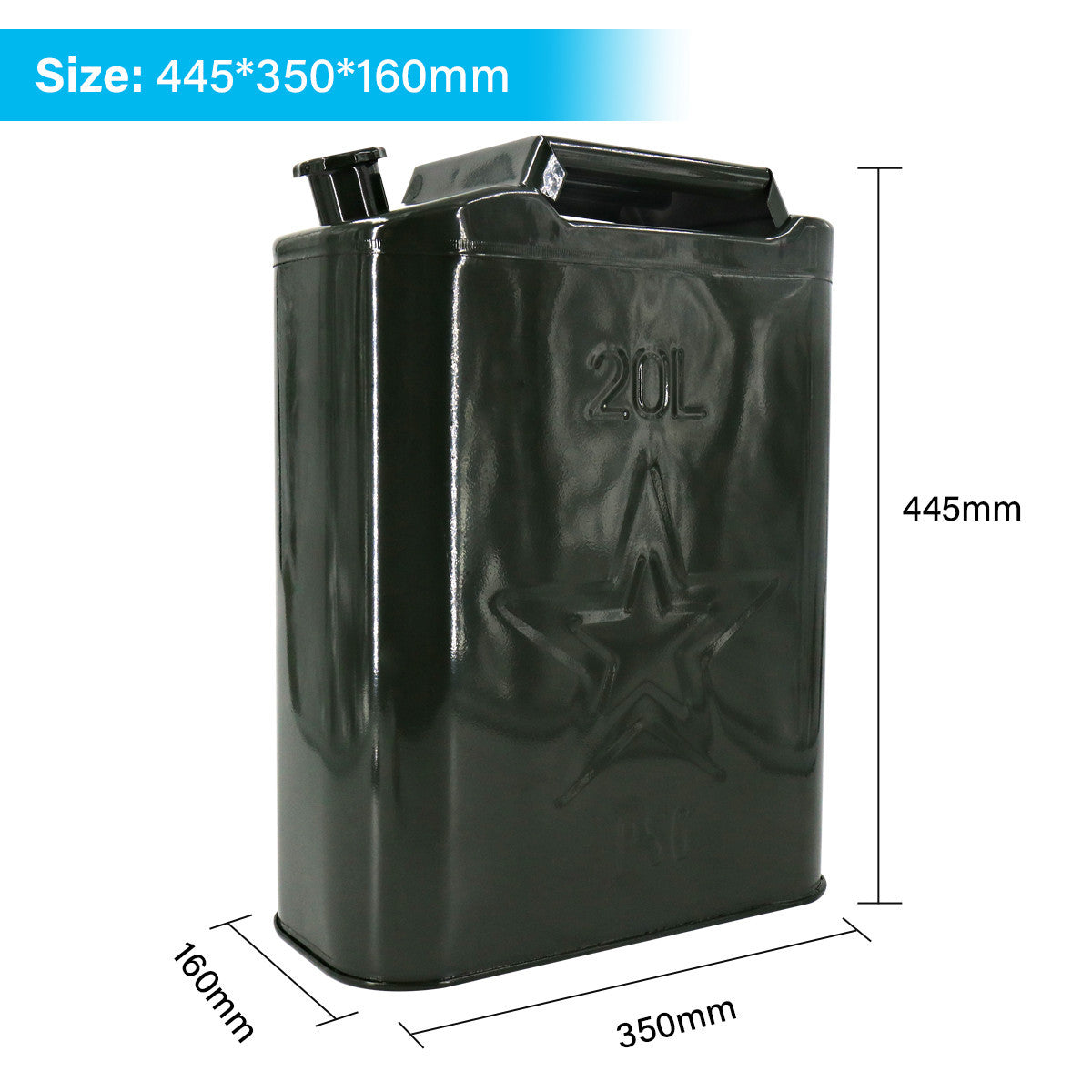 20L Metal Jerry Can Green Car Storage Fuel Petrol  Container & Flexi Spout
