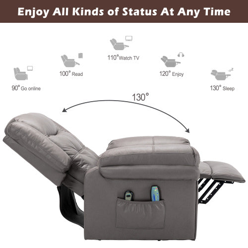 Power Lift Recliner,Lift Chairs Recliners For Elderly, Electric Massage Heating Chair For Seniors Living Room Armchair-Tech Cloth