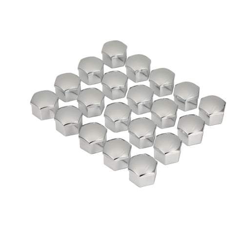 20Pcs 17mm Gloss Silver Car Wheel Nut Caps Bolt Covers For  VW Vauxhall Bmw